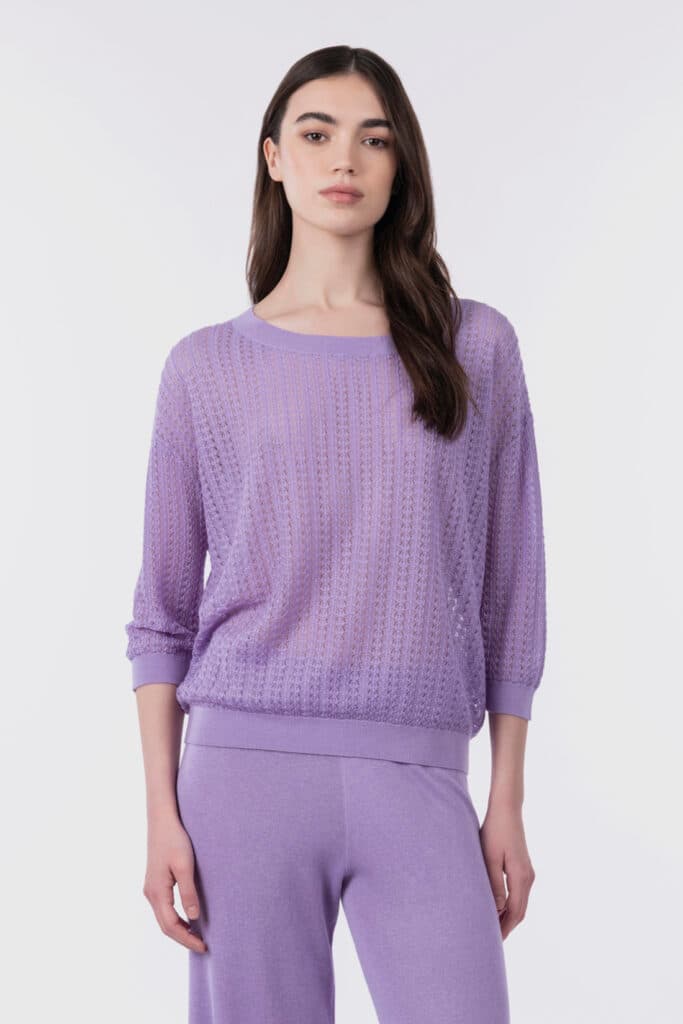 Openwork crewneck