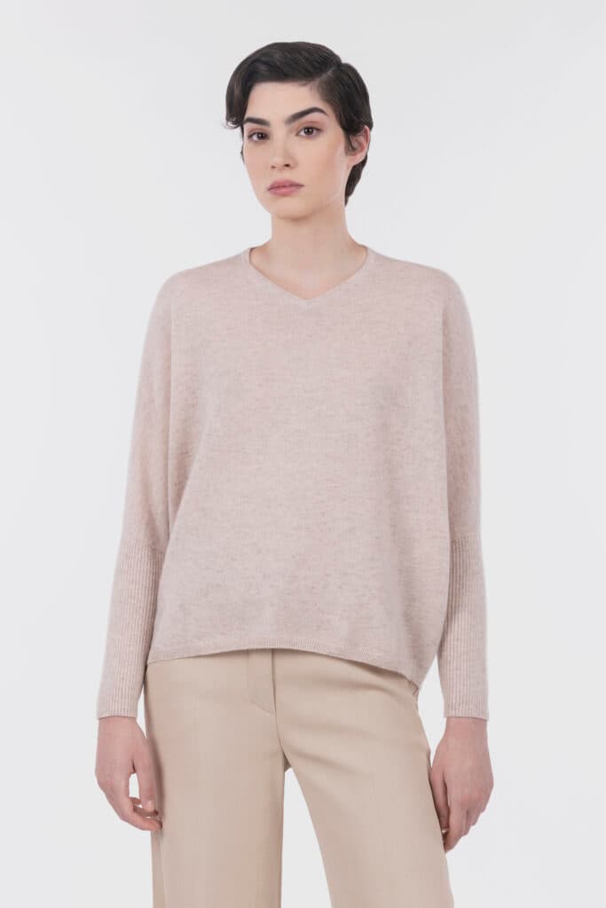 Batwing Sleeve V-Neck Pullover